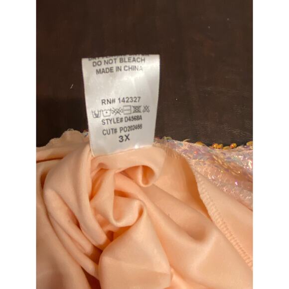 Plus Size Iridescent Champagne Rose Gold Sequin Mini Dress 3X Party New Years - Picture 10 of 10